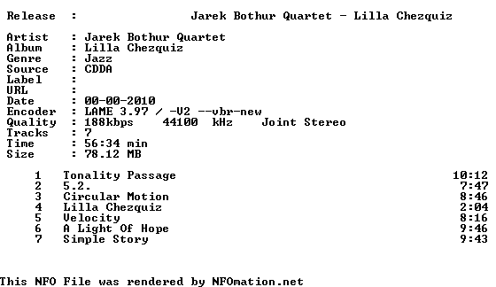  Jarek Bothur Quartet Lilla Chezquiz Cd 2010 Obc
