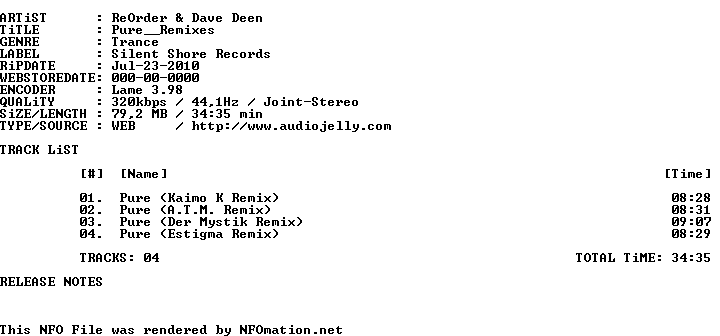 ReOrder, Dave Deen Pure (Remixes)