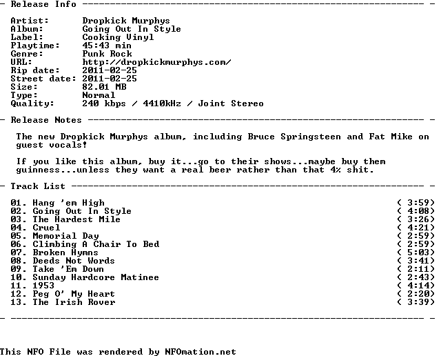 This is their seventh studio album entitled  Going Out In Style. 