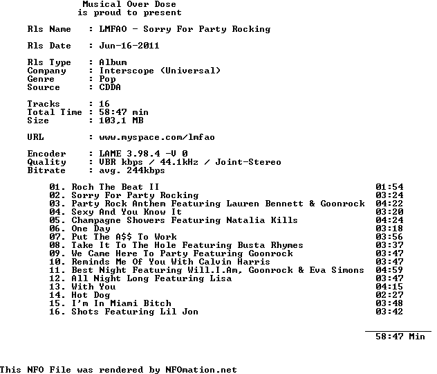 Sorry For Party Rocking | OneDDL - Rapidshare, netload and uploaded ...