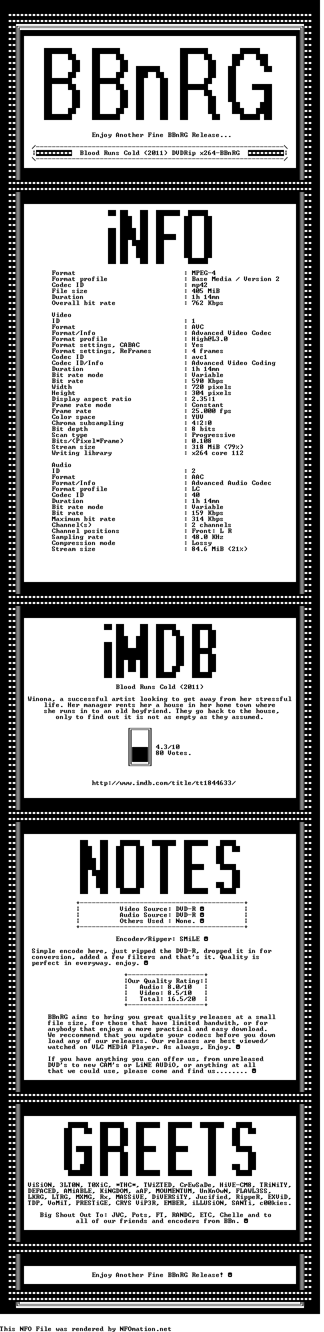 Blood Runs Cold (2011) DVDRip x264-BBnRG Blood Runs Cold (2011) DVDRip x264-BBnRG