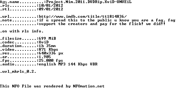 Project.Nim.2011.DVDRip.XviD- UNVEiL
