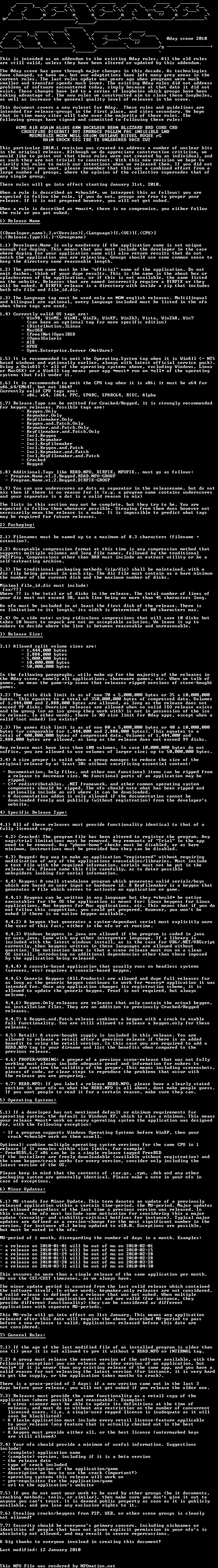 official_0day_release_group_rules_2010.nfo rendered as an image
