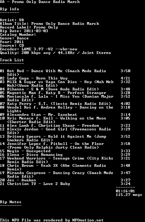 00-va-promo_only_dance_radio_march-2011.nfo rendered as an image