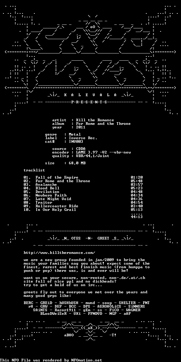 00-kill_the_romance-for_rome_and_the_throne-2011-kalevala.nfo rendered as an image