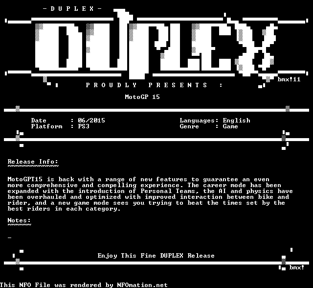 duplex.nfo rendered as an image