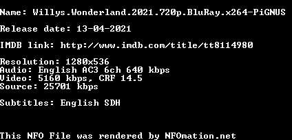 willys.wonderland.2021.720p.bluray.x264-pignus.nfo rendered as an image