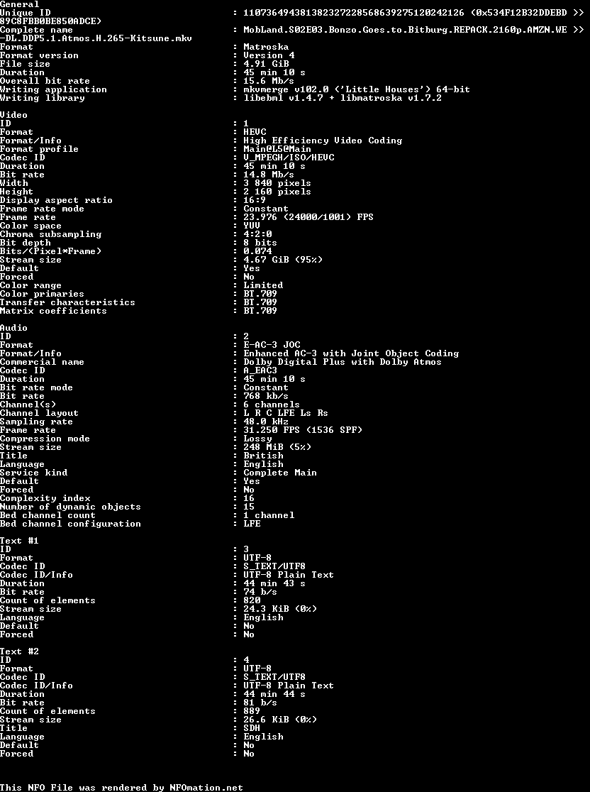 MobLand.S02E03.REPACK.2160p.AMZN.WEB-DL.DDPA5.1.HEVC-Kitsune.nfo rendered as an image