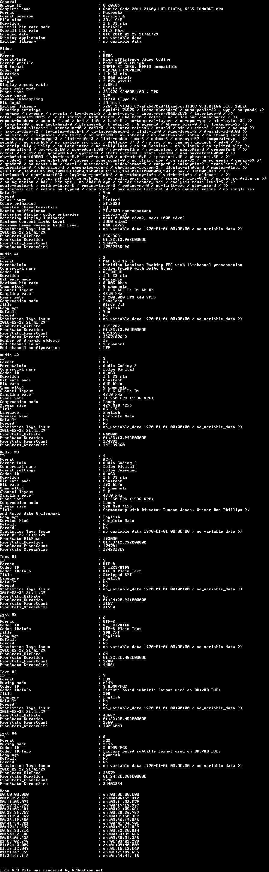 Source.Code.2011.2160p.UHD.BluRay.X265-IAMABLE.nfo rendered as an image
