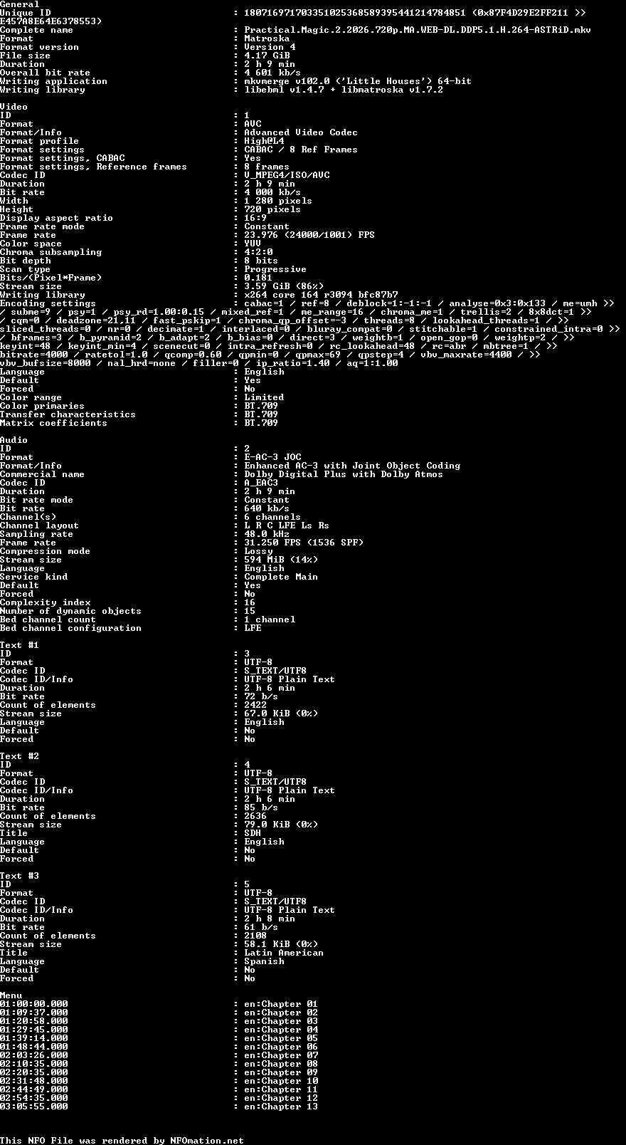 Practical.Magic.2.2026.720p.MA.WEB-DL.DDP5.1.H.264-ASTRiD.nfo rendered as an image