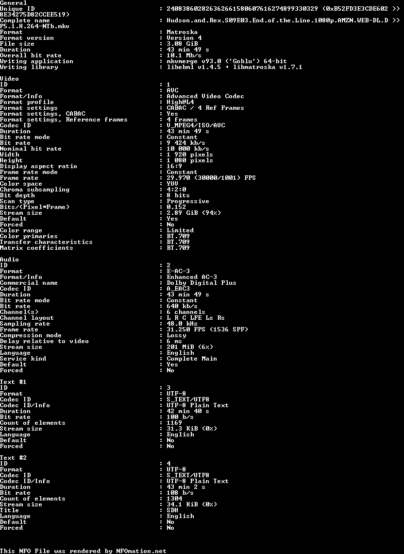 Hudson.And.Rex.S09E03.1080p.AMZN.WEB-DL.DDP5.1.H.264-NTb.nfo rendered as an image