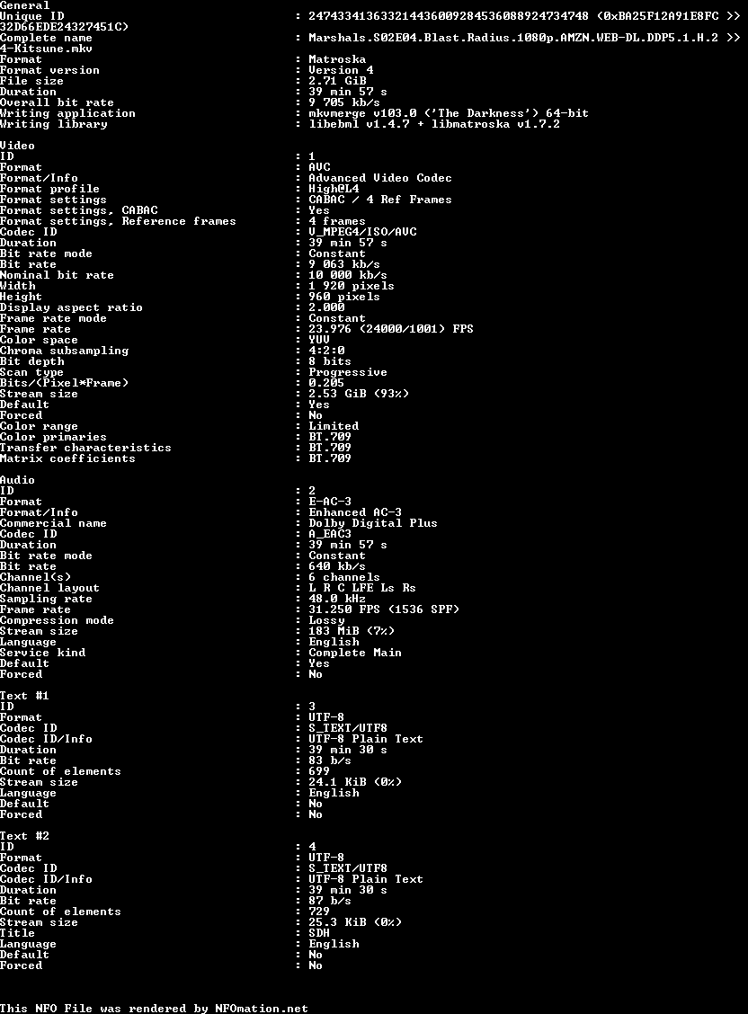 Marshals.S02E04.1080p.AMZN.WEB-DL.DDP5.1.H.264-Kitsune.nfo rendered as an image