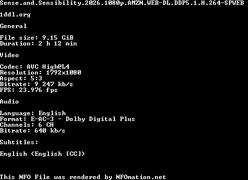 Sense.and.Sensibility.2026.1080p.AMZN.WEB-DL.DDP5.1.H.264-SPWEB.nfo rendered as an image