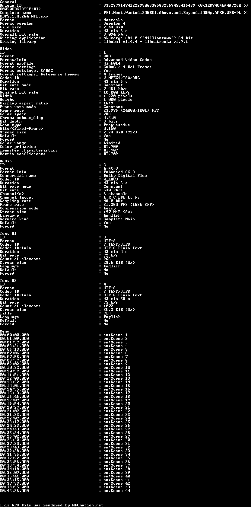 FBI.Most.Wanted.S05.1080p.AMZN.WEB-DL.H.264-NTb.nfo rendered as an image