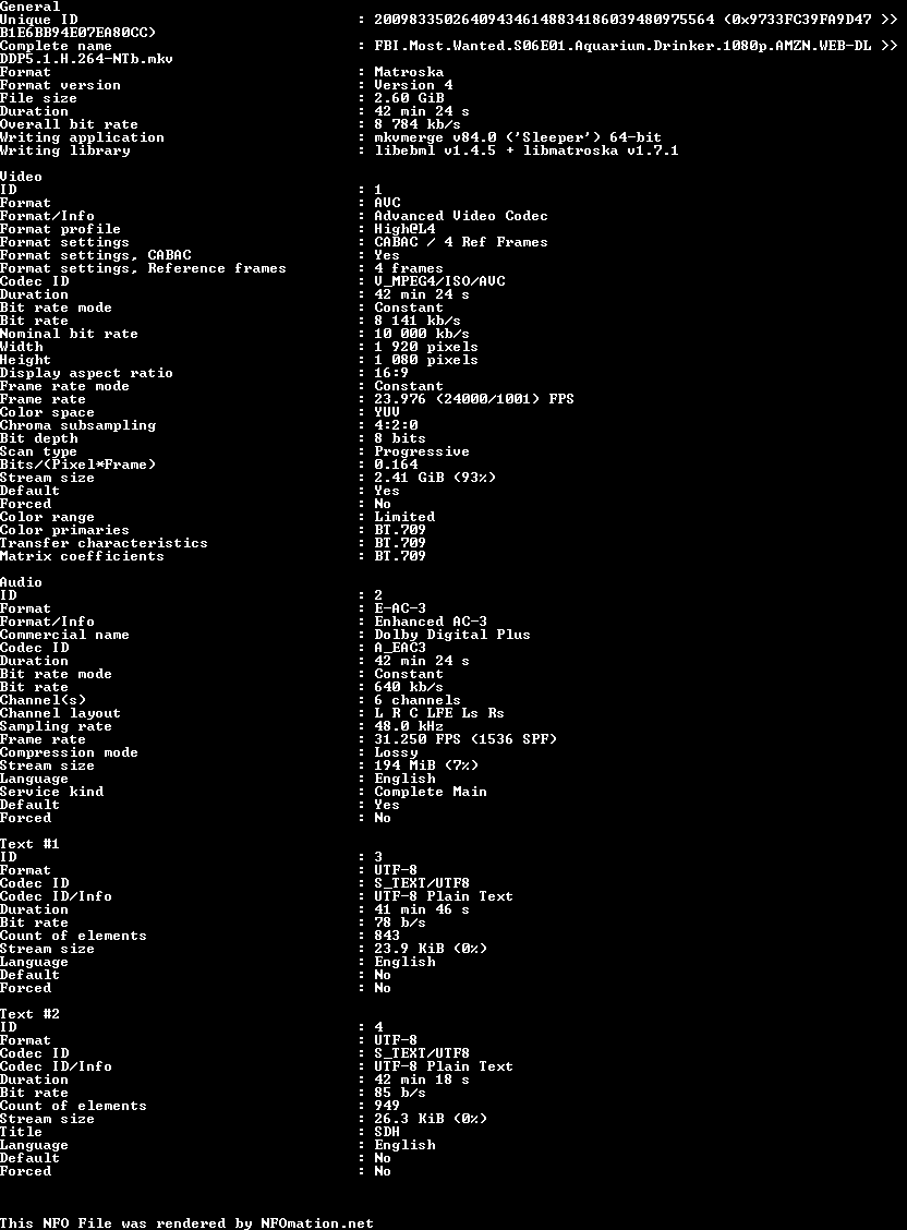 FBI.Most.Wanted.S06.1080p.AMZN.WEB-DL.H.264-NTb.nfo rendered as an image