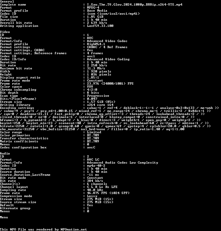 I.Saw.The.TV.Glow.2024.1080p.BRRip.x264-YTS.nfo rendered as an image