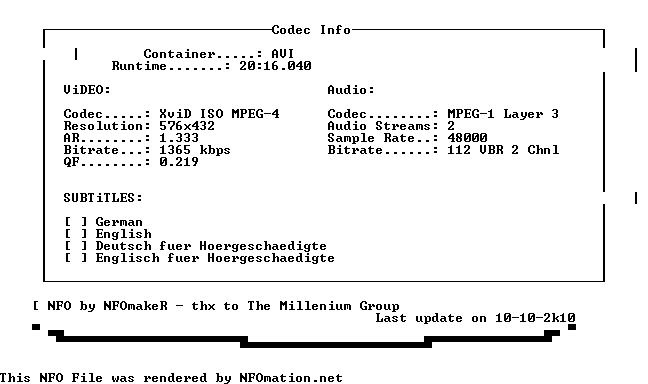 CodecInfo.nfo rendered as an image