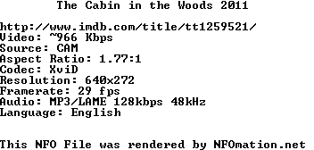 cabin.nfo rendered as an image