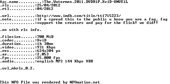 the.watermen.2011.dvdrip.xvid-unveil.nfo rendered as an image