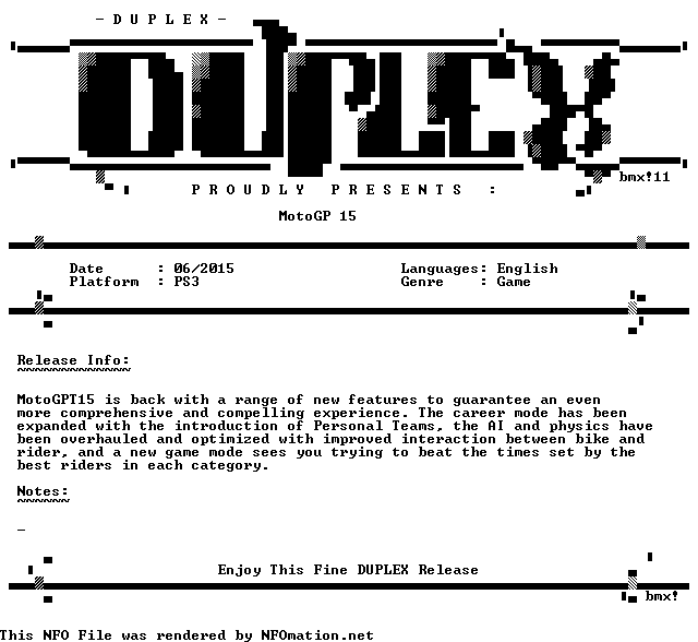 duplex.nfo rendered as an image