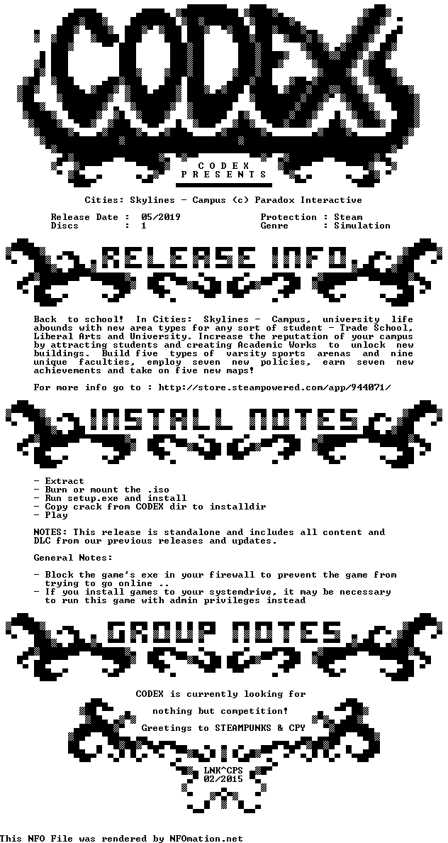 Cities Skylines Campus-CODEX