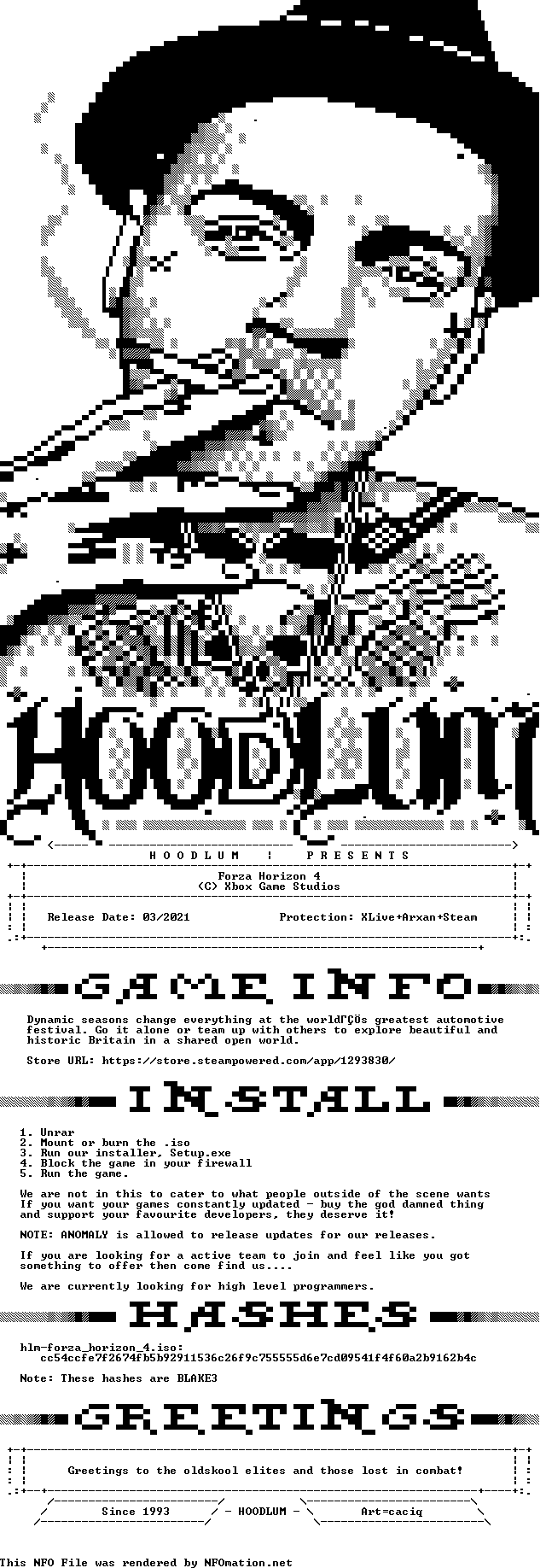 hoodlum.nfo rendered as an image