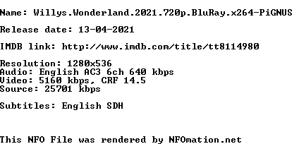 willys.wonderland.2021.720p.bluray.x264-pignus.nfo rendered as an image