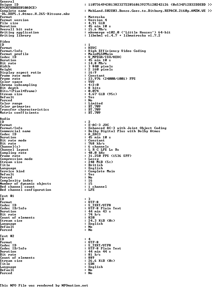 MobLand.S02E03.REPACK.2160p.AMZN.WEB-DL.DDPA5.1.HEVC-Kitsune.nfo rendered as an image